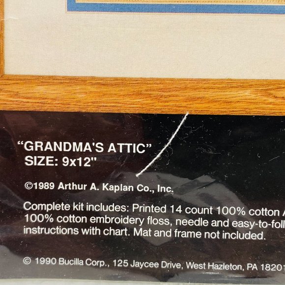 Grandma's Attic Bucilla Printed Counted Cross-Stitch Kit - New - Vintage (1990) - Picture 3 of 6